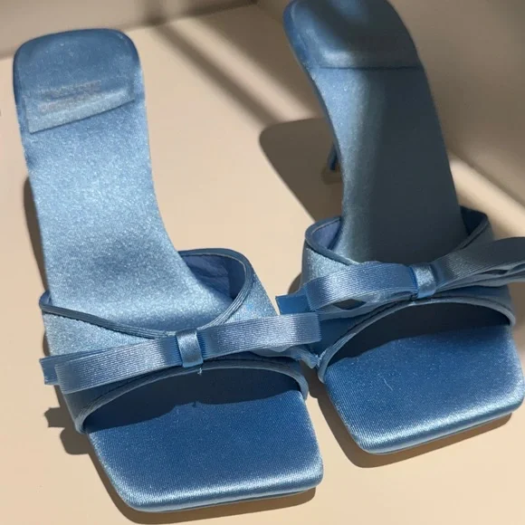 Jeffrey Campbell Sky Blue Knot-Detail Mule Heels - Picture 3 of 4